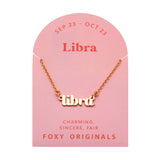 Libra Zodiac Necklace in Gold