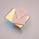 Libra Zodiac Necklace in Gold