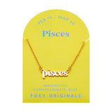 Pisces Zodiac Necklace in Gold