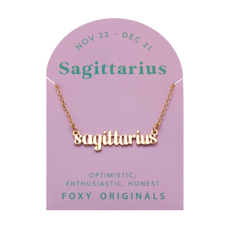 Sagittarius Zodiac Necklace in Gold