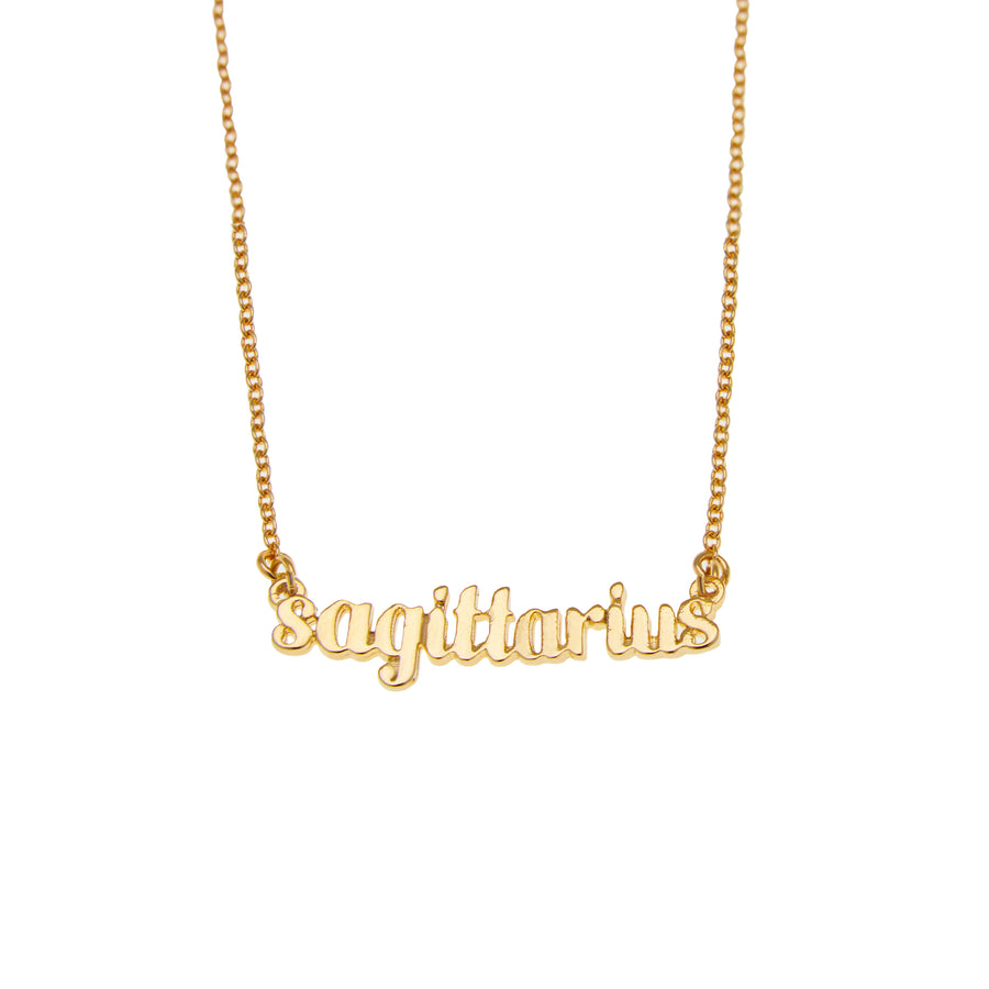 Sagittarius Zodiac Necklace in Gold