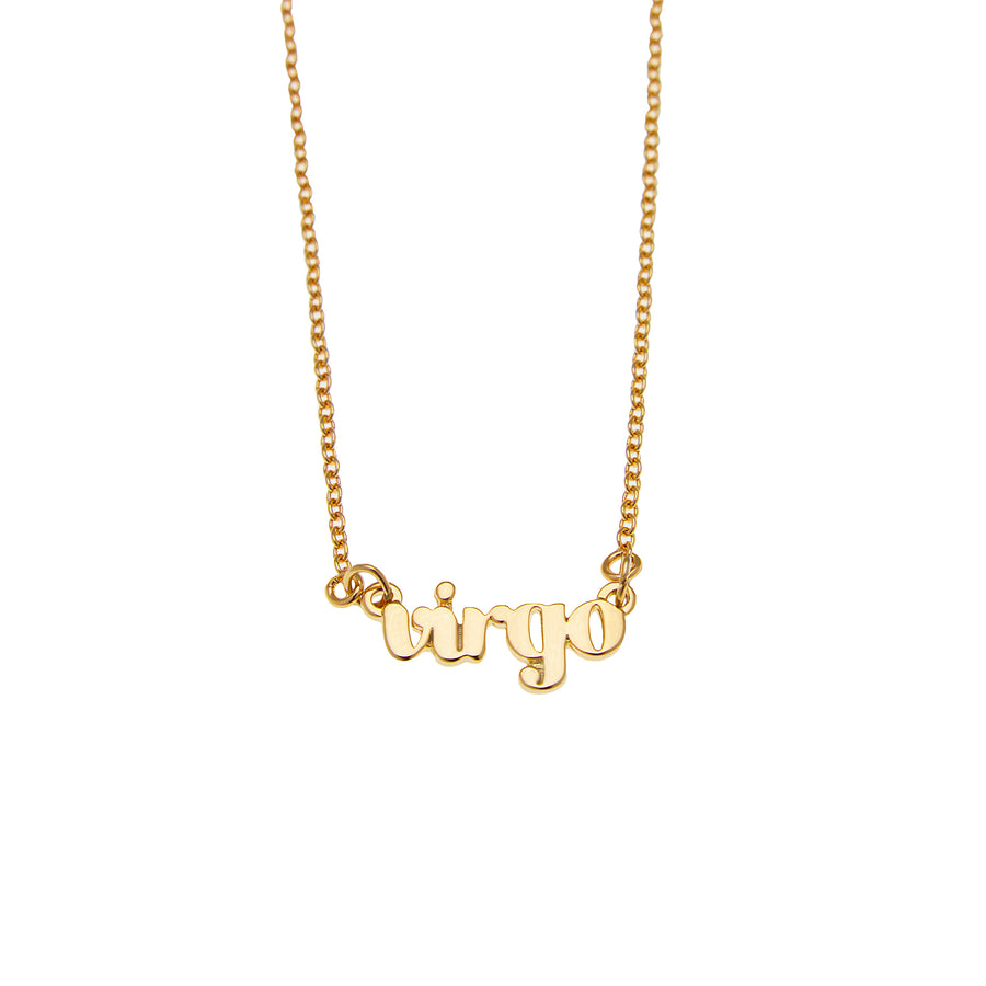 Virgo Zodiac Necklace in Gold