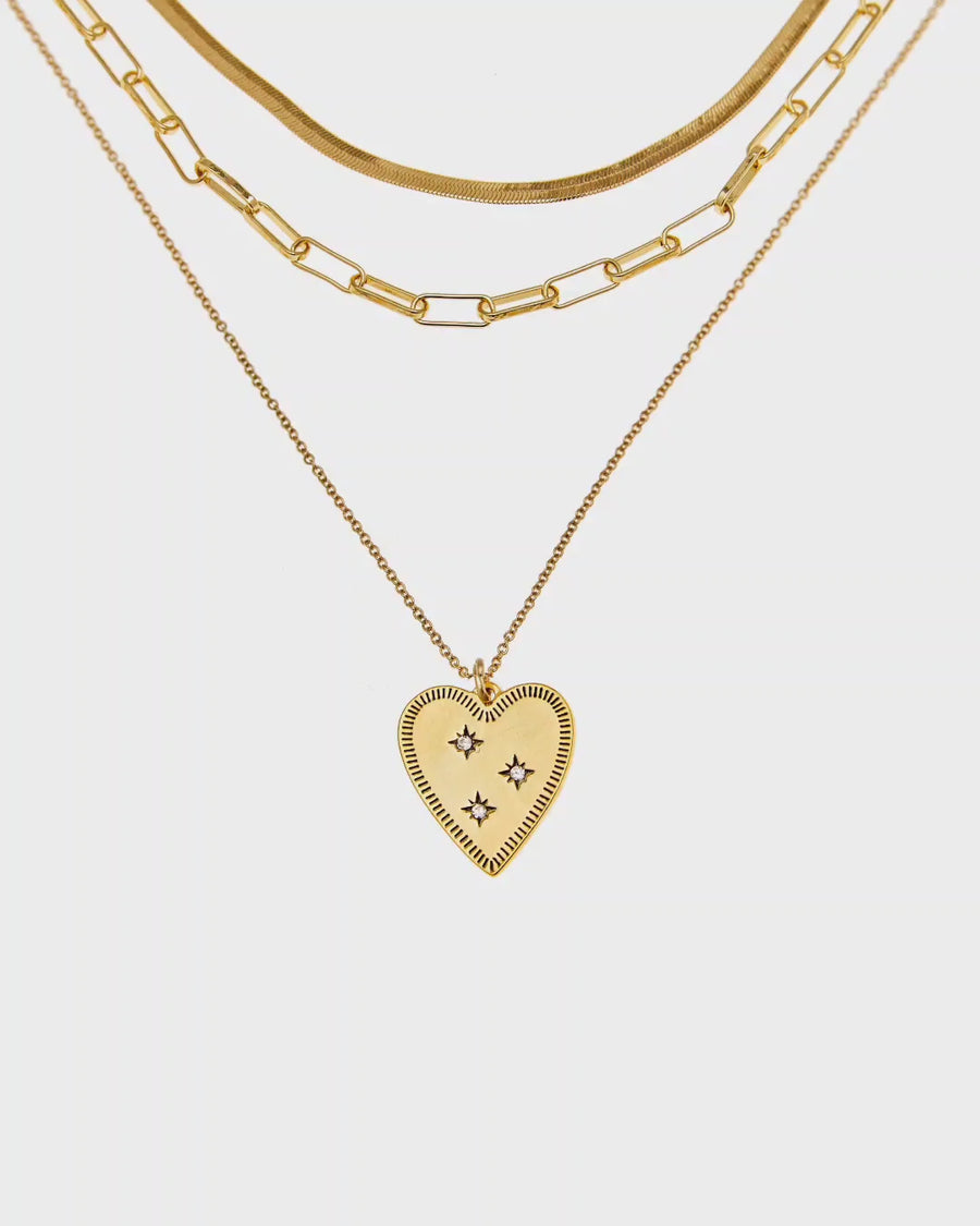 All You Need is Love Layered Necklace in Gold