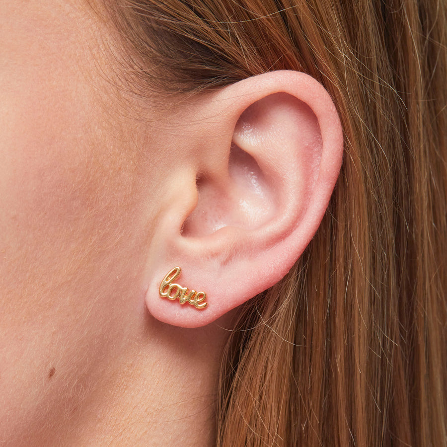Love Earrings in Gold