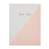 Love Script Earrings in Silver