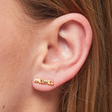 Mama Script Earrings in Gold